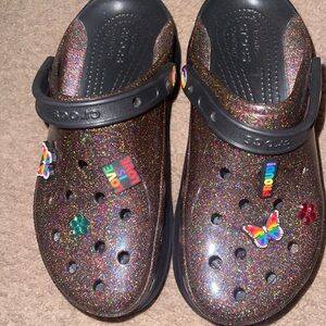 CROCS Bae Pride Glitter Clogs - Black Multicolor